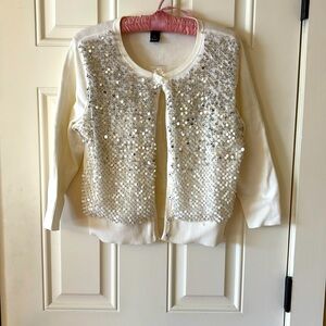White House, Black market sequin sweater size large